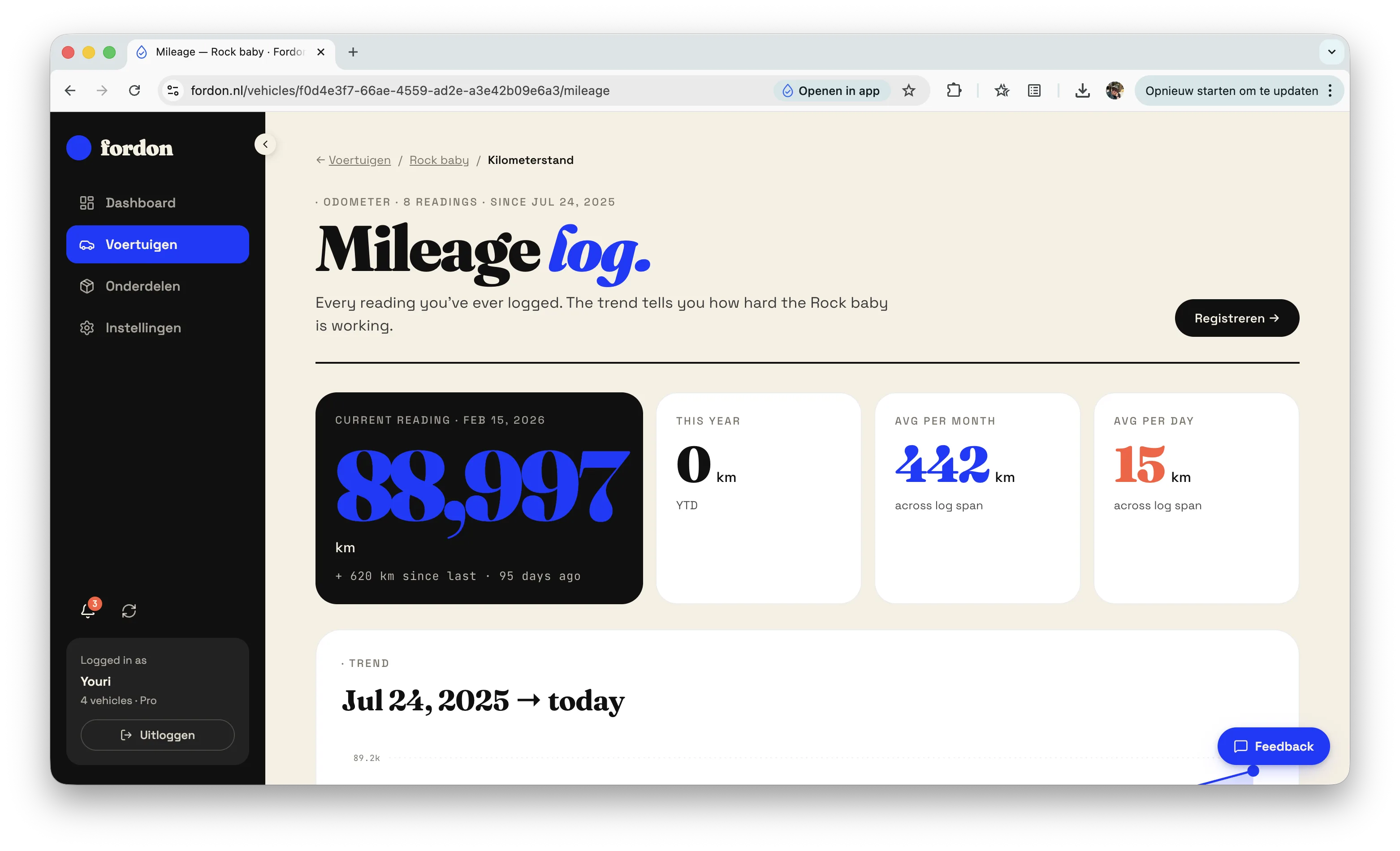 03 · Mileage history